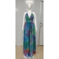 Long skirt digital printing fashion style large swing dress women's clothing DD093