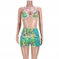 Printed Swimwear Hot Pants Shorts Three-piece Casual Suit MS1827