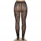 Sexy Mesh Perspective Hollow Hole High Waist Skinny Long Casual Pants W22P14186