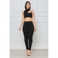 Sexy one-shoulder suspender trousers two-piece set X1035