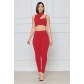 Sexy one-shoulder suspender trousers two-piece set X1035