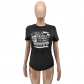 Plus Size Women's Summer Fashion Solid Color Offset T-Shirt BC3061