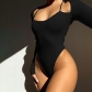 Solid Color Sexy Halter Bodysuit Women's X21BS753