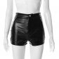 Skinny pants PU leather women's shorts casual X22PT201