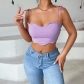 Wavy sexy babes small camisole top straps crop top CC22024