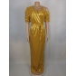 Gold Bronzing Loose Sexy Irregular Slit Long Dress Dress HH6851