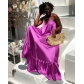 Plus Size Loose Sleeveless Sling Long Sexy Home Swing Dress HH6867
