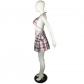 Plaid Print Fashion Casual Two Piece Wrap Skirt Set QY5102