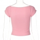 Women's Fashion One Shoulder Square Neck Sexy Slim Navel Short Sleeve T-Shirt Women T237919G