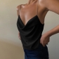 Solid Color Chain Sexy Backless V-Neck Sling Top CC22035PF
