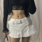 Solid color personality street hot girl style women's denim pleated skirt short skirt NW11381