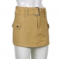 Solid Color Low Waist Pocket Bag Hip Slim Denim Skirt NW17608