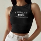 Spice Girl Personality Basic Letter Embroidery Slim Fit Slim Short Sleeveless Vest NW20883