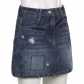 Pure girly design ripped embroidery pattern slim hip skirt short denim skirt NW22380