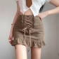 Sexy low waist lace stitching lace-up skirt NW23829