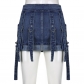 women's low waist denim streamer tight bag hip skirt NW24077