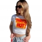Women's Round Neck Short Sleeve Letter Print Short Navel Slim Hot Girl T-Shirt Women K22L11970