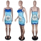Ladies Sexy Sling Dress Positioning Print Fashion Backless Skirt YY5343