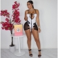 Women's Solid Color Lace Up Swimsuit + Mesh Lace Up Skirt Multi-color Optional B9328