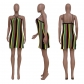 Women's Casual Colorful Striped Knit Slip Dress TS1207