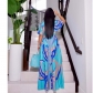 Dress Fashion Casual Positioning Print Butterfly Sleeve Ladies Swing Side Split Long Dress G0479