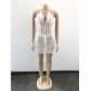 Women's long fringed hand crochet flower knitted hip skirt casual beach skirt AJ4356