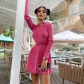 Women's Solid Color Long Sleeve Knit Sweater Top Pleated Skirt AliExpress Fashion Casual Knit Suit WH211005