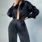 Fashion Women's Waist Slim Fit Long Sleeve Suit Two Piece ZL1857