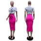 Women's Skirt Single Row Metal Buckle Casual Hip Skirt Multicolor OL6098