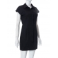 Women's Short Sleeve Lapel Button Slim Pack Hip Shirt Dress K22DS176