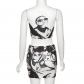 Sexy Sleeveless Vest Mesh High Waist Slim Short Skirt Two Piece Set K22S15189