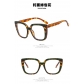 Square bag flower glasses frame 2022 new European and American personality flat mirror fashion large frame plain fashion glasses frame retro KD673925120804