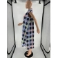 Women's Colorful Plaid Sleeveless Open Lined Tie Back Dress XNS6873