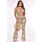 Holiday Wrap Straight Pants Thread Print Two-Piece Set Q22S8129