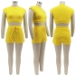 Ladies Suit Shorts T-Shirt Suit Solid Color Sports Casual Style MM2168
