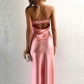 Banquet evening dress drape hot girl dress solid color backless waist long skirt FD9439