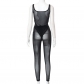 Sleeveless Bodysuit Skinny Cutout Mesh Trouser Set K22ST301