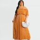 Dot Print Fashion Casual Long Plus Size Women's Dress OSS22385-2