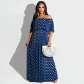 Dot Print Fashion Casual Long Plus Size Women's Dress OSS22385-1