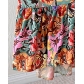 Printed suspender half top + printed slit skirt ODF1907