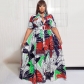 Printed Long Casual Two-Wear Plus Size Women's Dress OSS22258