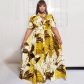 Printed Long Casual Two-Wear Plus Size Women's Dress OSS22258