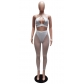 Fashion Sexy Shiny Silver Thread Wrapped Chest Hollow Perspective Tight Two-piece Set H0199