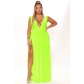 Plus Size Women's Sleeveless V-Neck Swing Slit Dress SC04132