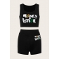 Letters Printed Short Sleeve T-Shirt Shorts Casual Sports Two-piece Set YY8700
