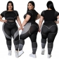 Plus Size Women's Sports Cropped Navel Tight Yoga Set DM218123