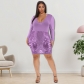 Plus Size Women's Sexy U-Neck Embroidered Special Color Matching Dress DM218173