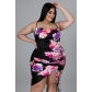 Women's Fashion Printed Sling Pack Hip Dress X9363