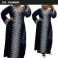 Casual Plus Size Women's Robe V Neck Zipper Diamond Dress High Quality XYL2729