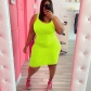 Women's New Solid Color Plus Size Sleeveless Dress YBS80040